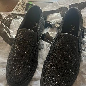Slip on glitter black shoes brand new purchased from asos